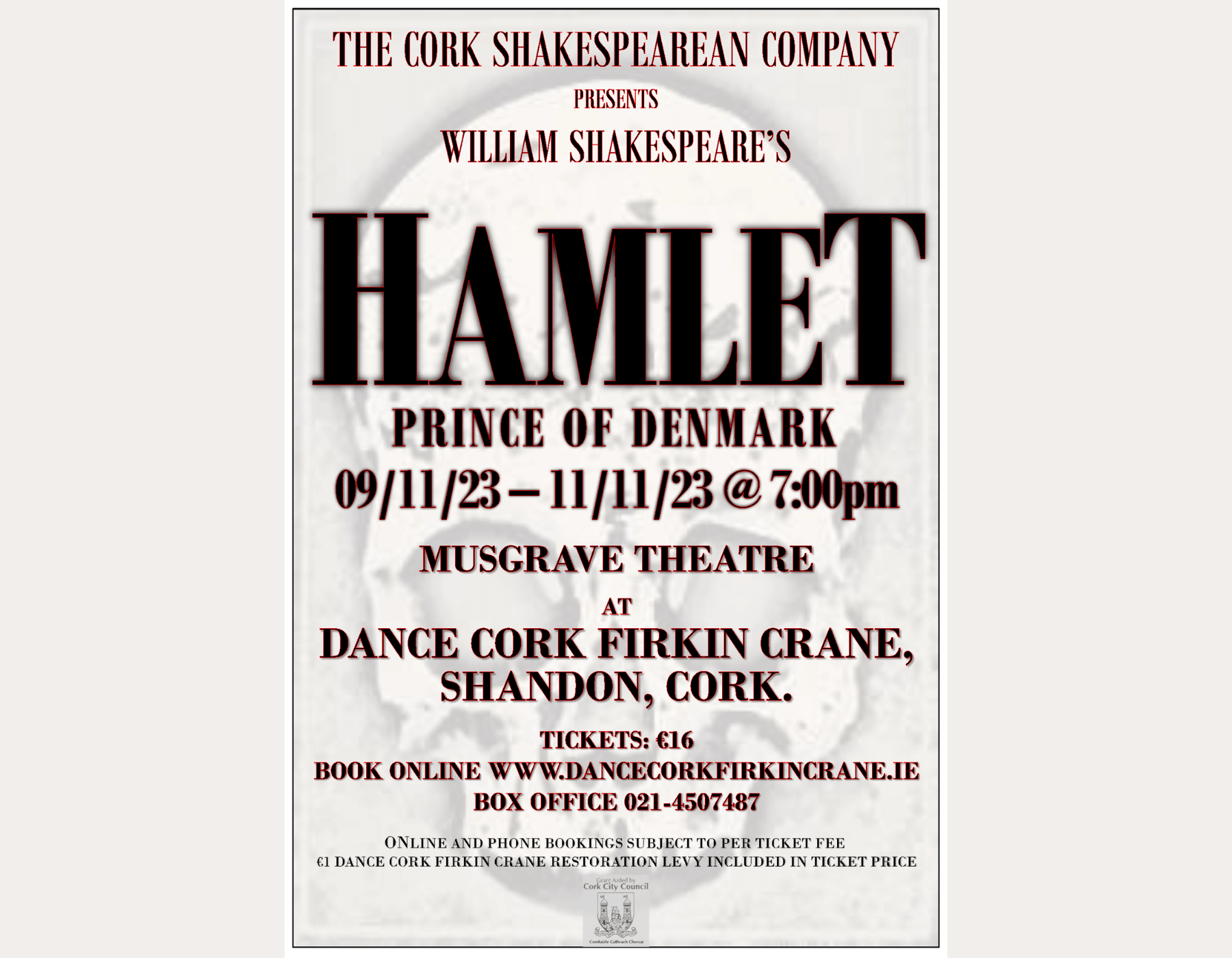 Firkin Crane Theatre, Cork: Hamlet by the Cork Shakespearean Company